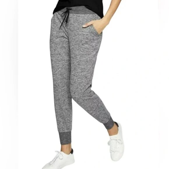 Athleta Flux Soft Stretch Jogger Pants Size Medium Petite Heather Gray Comfy - Picture 1 of 12